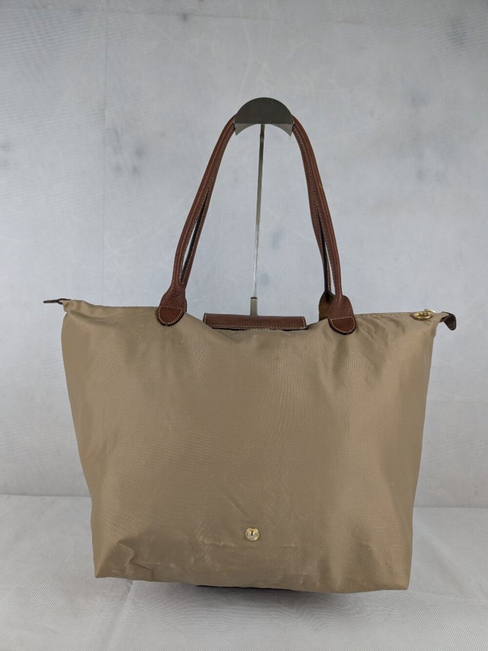 Longchamp Le Pliage Tote Bag Beige - Nylon/Leather - Authentic - Ready To Ship - Picture 2 of 15